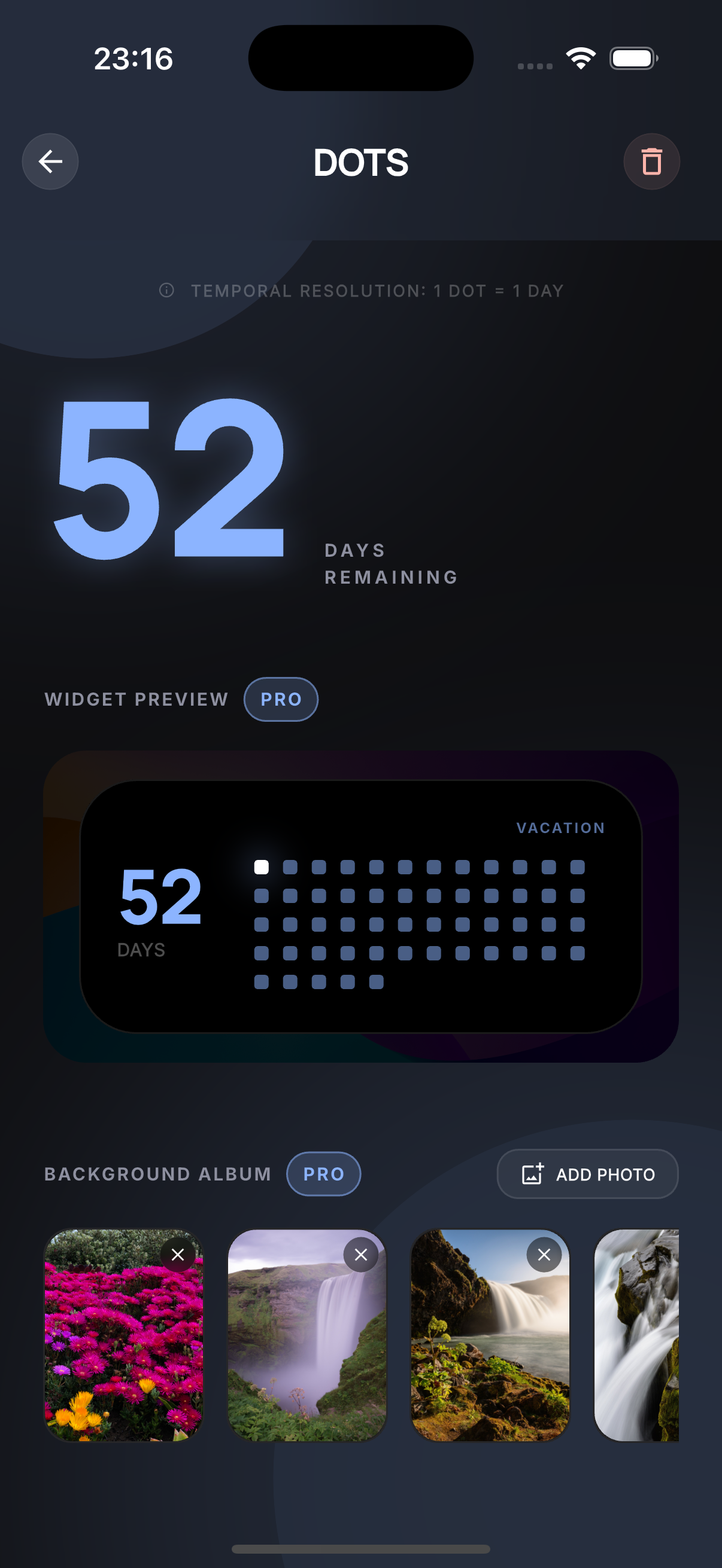 Dots app: Discover curated themes.